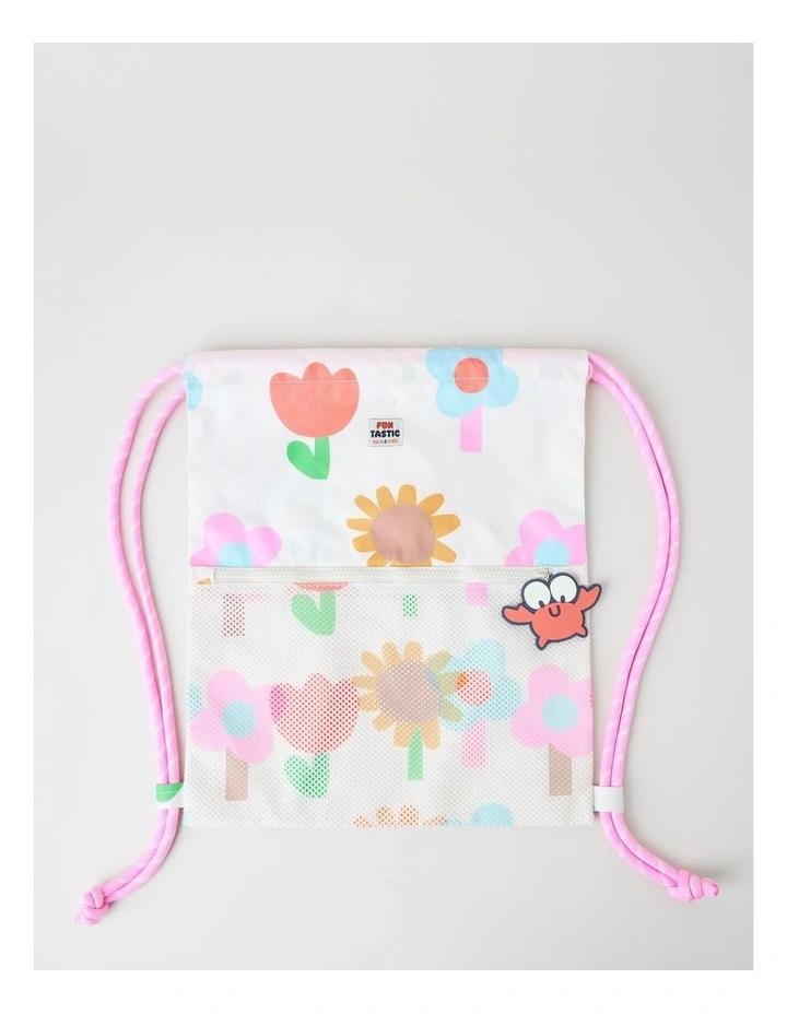 Swim Bag with Charm in White image 4