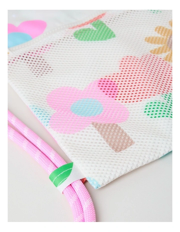 Swim Bag with Charm in White image 5