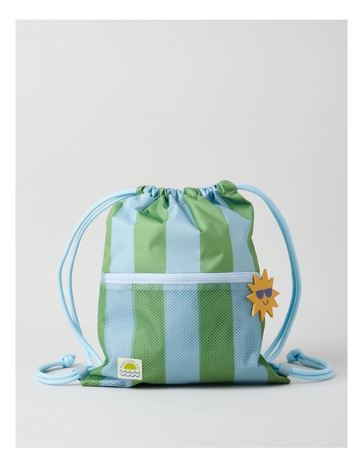 Swim Bag in Stripe Blue/Green image 1