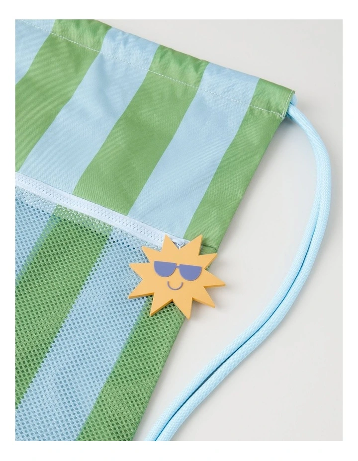 Swim Bag in Stripe Blue/Green image 2