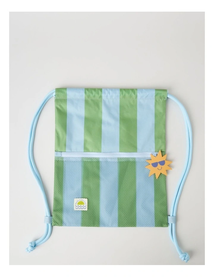 Swim Bag in Stripe Blue/Green image 4