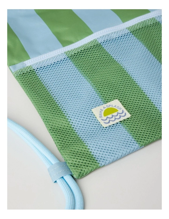 Swim Bag in Stripe Blue/Green image 5