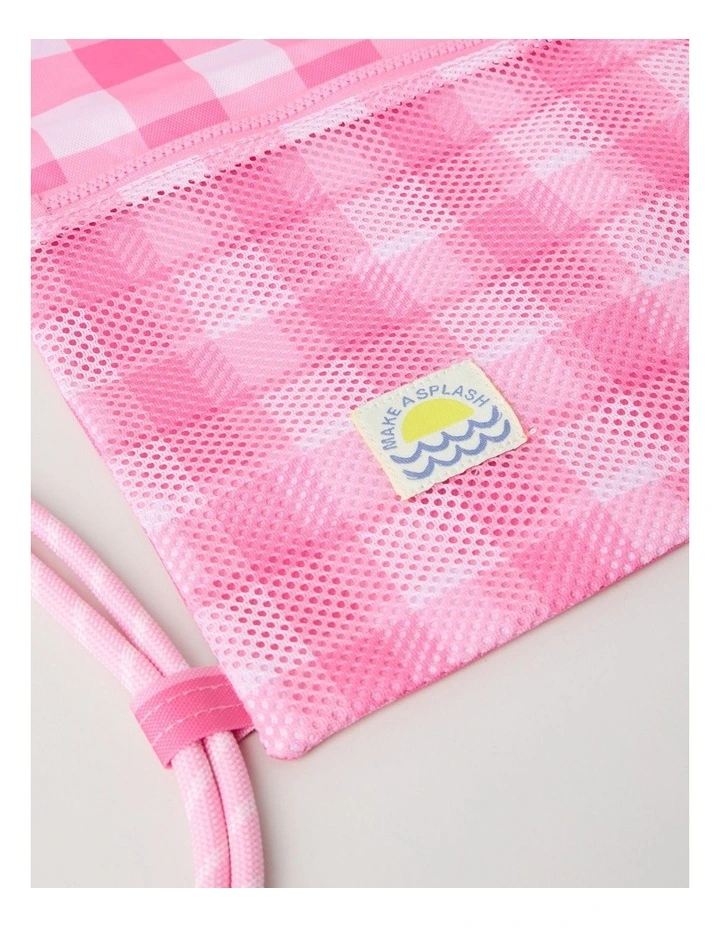 Swim Bag in Gingham Pink image 5