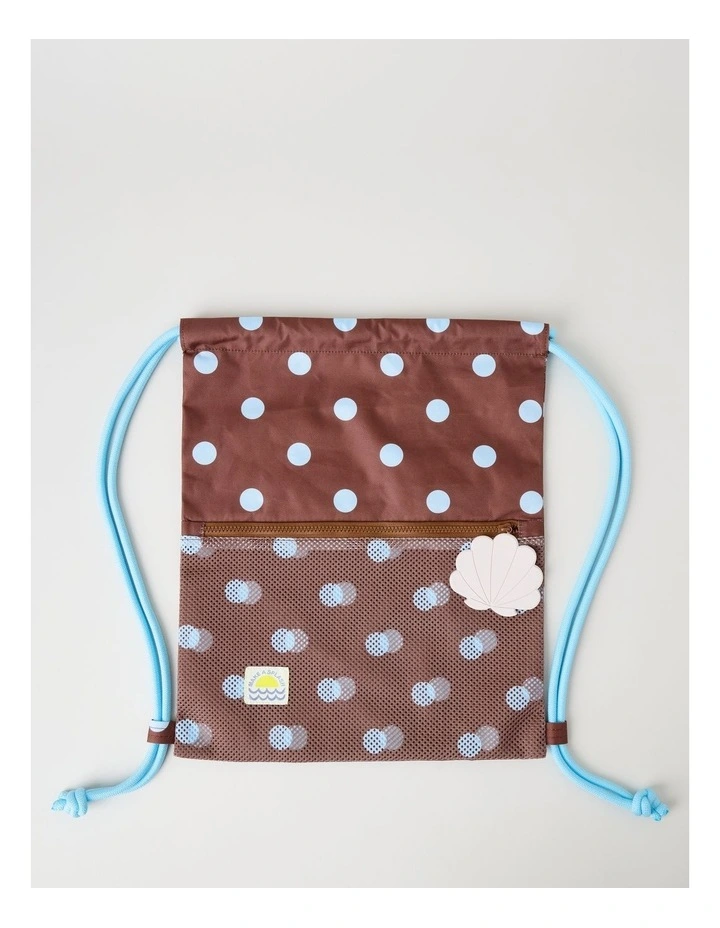 Polka Dot Swim Bag in Brown image 4