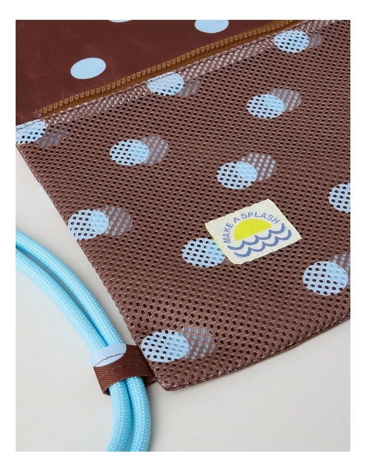 Polka Dot Swim Bag in Brown image 5