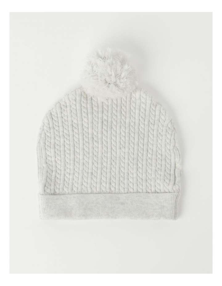 Cable Knit Beanie Grey Marle