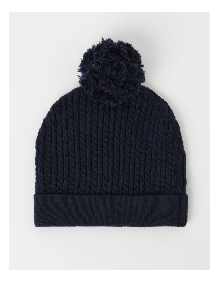 Cable Knit Beanie Navy