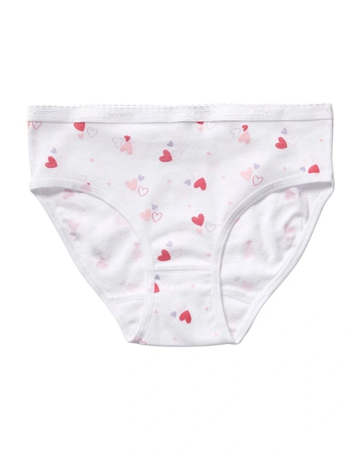 Girls Heart & Floral 2 Pack Underpants in Pink image 4