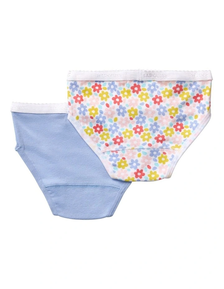 Girls 2 Pack Underpants in Multi Floral image 2