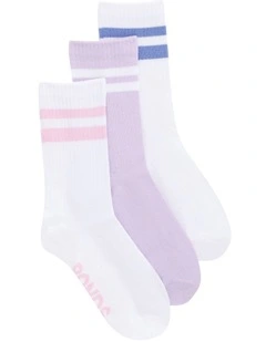 Rib Crew Socks 3 Pack In Multi