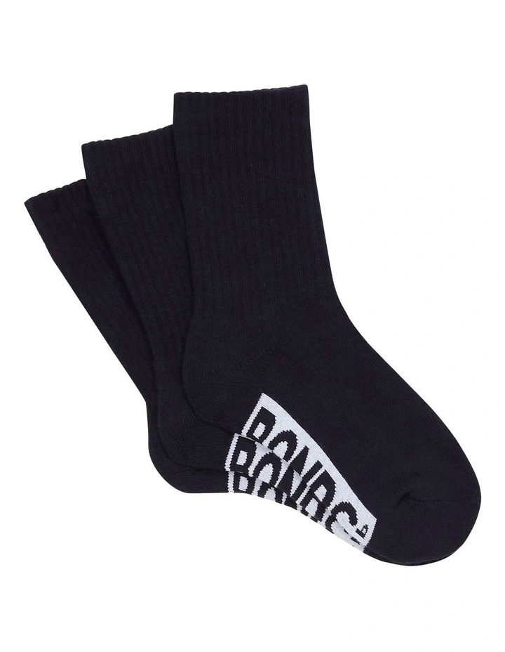 Logo Cushioned Crew Socks 3 Pack in Navy image 1