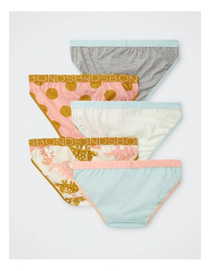 Girls Bikini 5 Pack in Sleepy Dinosaur image 2