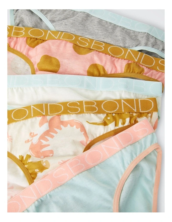 Girls Bikini 5 Pack in Sleepy Dinosaur image 3