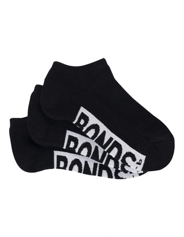 Kids Logo Cushioned Low Cut Socks 3 Pack in Black