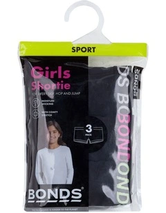 Sport Shortie 3-Pack in Black