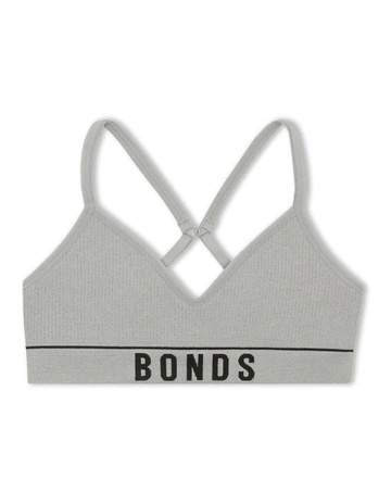 Kids Retro Rib Contour Crop Top in New Grey Marle