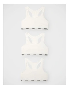 Girls Hipster Racerback Crop 3 Pack in White