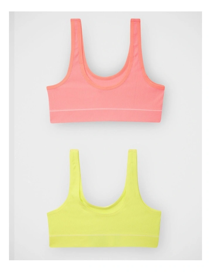 Girls Retro Rib Tank Crop 2 Pack in Pack Jtk image 2