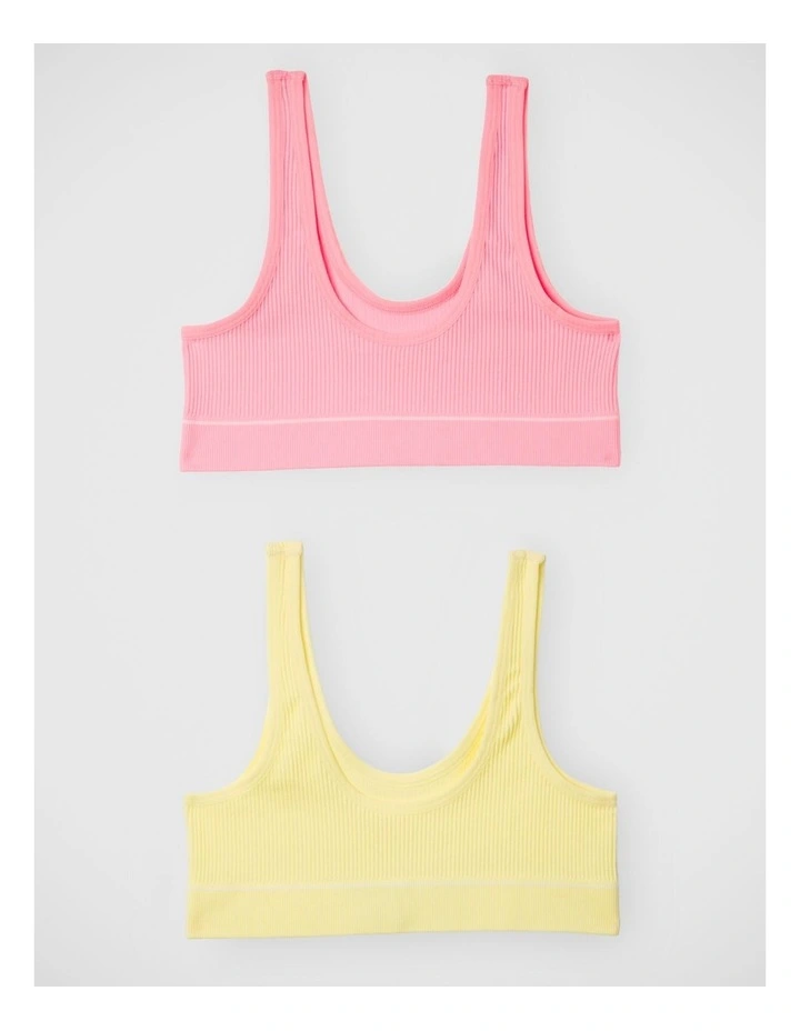 Girls Retro Rib Tank Crop 2 Pack in Pack Jtk image 5