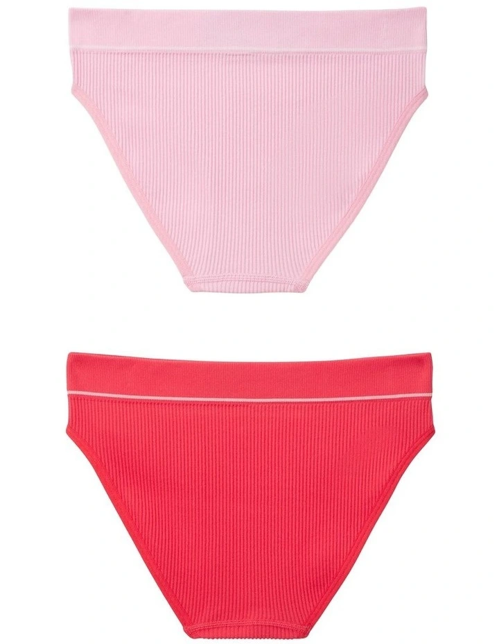 Retro Rib Bikini 2 Pack in Multi image 2