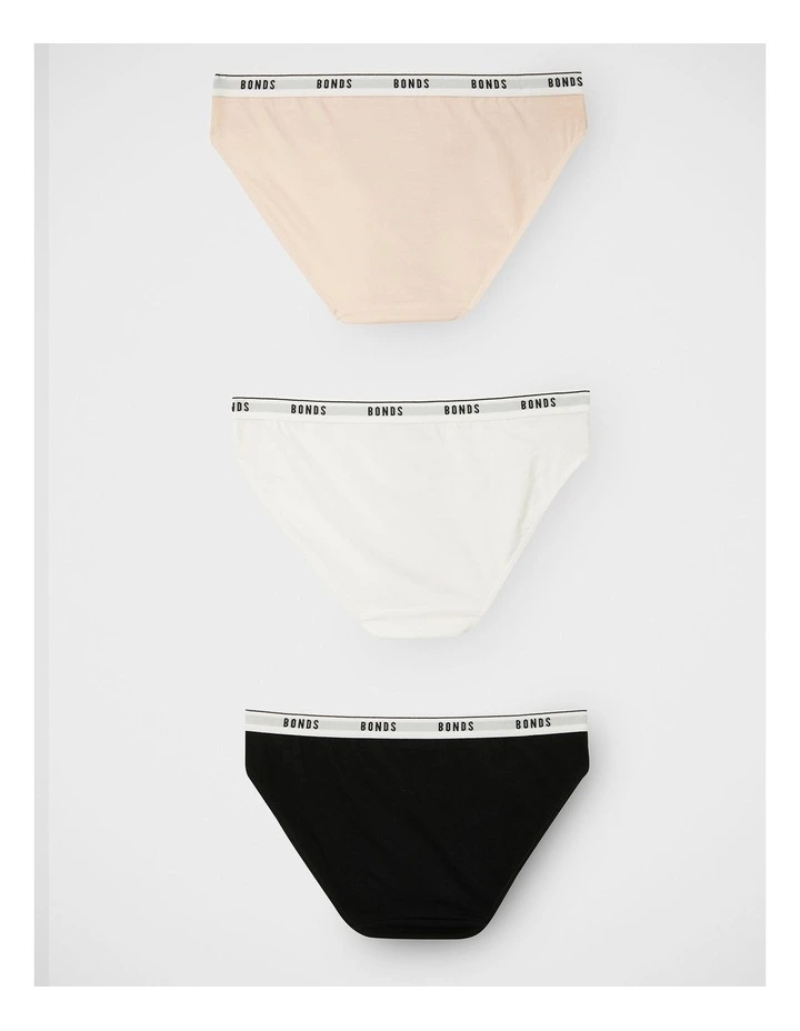 Girls Hipster Bikini 3 Pack in Tea Party / Nu White / Nu Black image 2