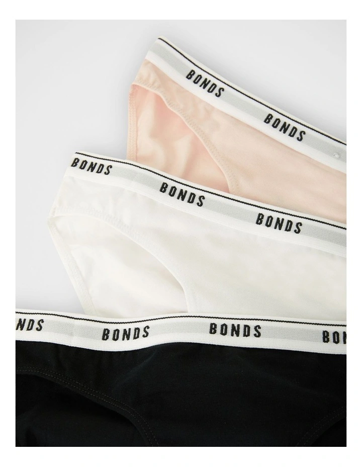 Girls Hipster Bikini 3 Pack in Tea Party / Nu White / Nu Black image 3