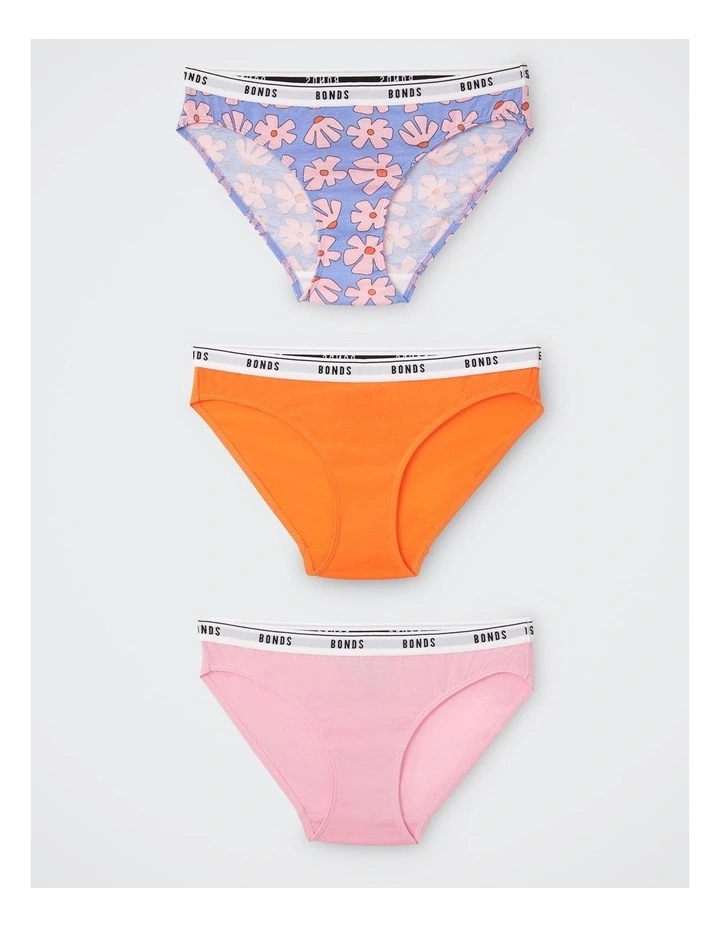 Girls Hipster Bikini 3 Pack in Framed In Flowers image 1