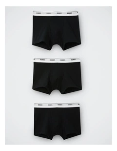 Boys Hipster Trunk 3 Pack in Nu Black