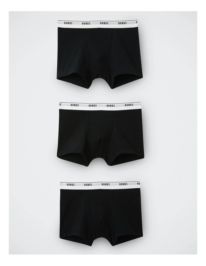 Boys Hipster Trunk 3 Pack in Nu Black image 1