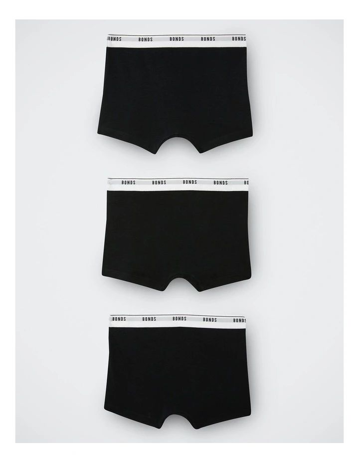 Boys Hipster Trunk 3 Pack in Nu Black image 2