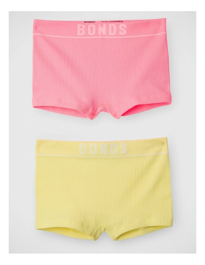 Girls Retro Rib Shortie 2 Pack in Pack Jtk image 1