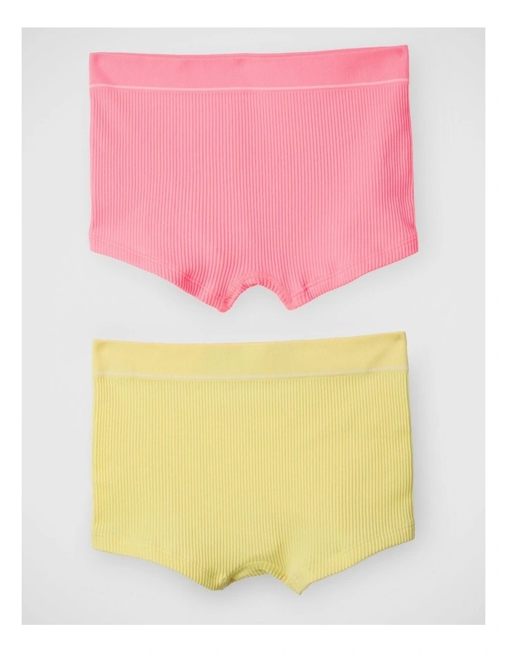 Girls Retro Rib Shortie 2 Pack in Pack Jtk image 2