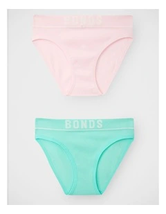 Girls Retro Rib Bikini 2 Pack in Pack Jti