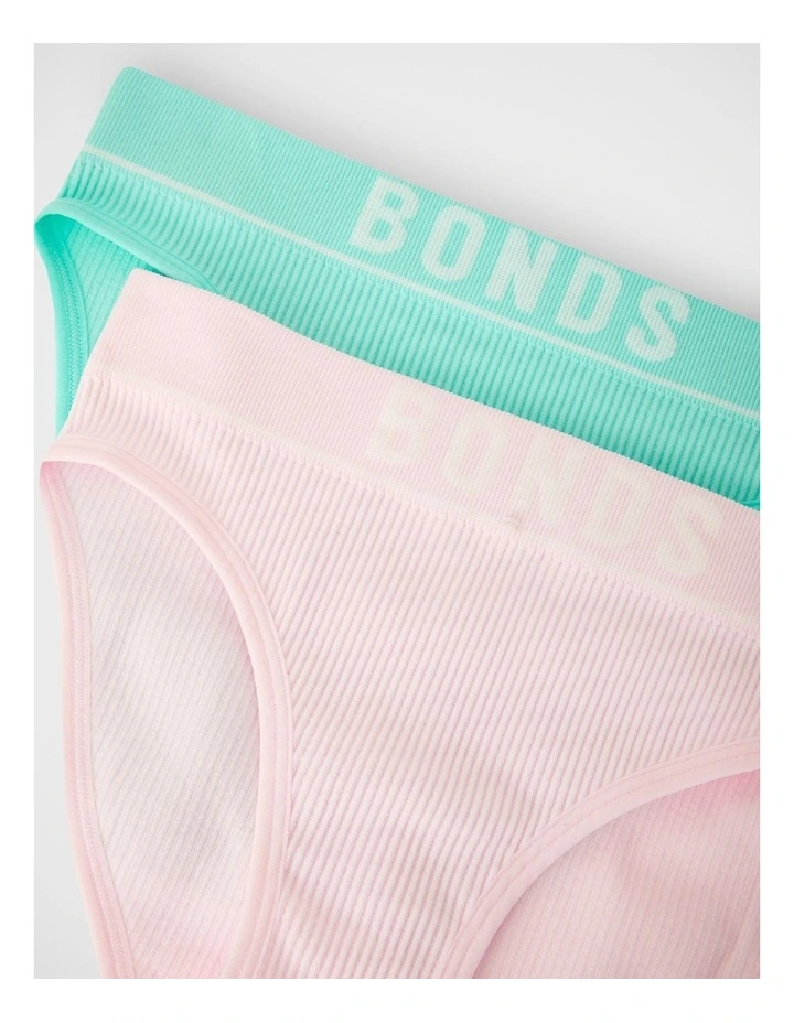 Girls Retro Rib Bikini 2 Pack in Pack Jti image 3