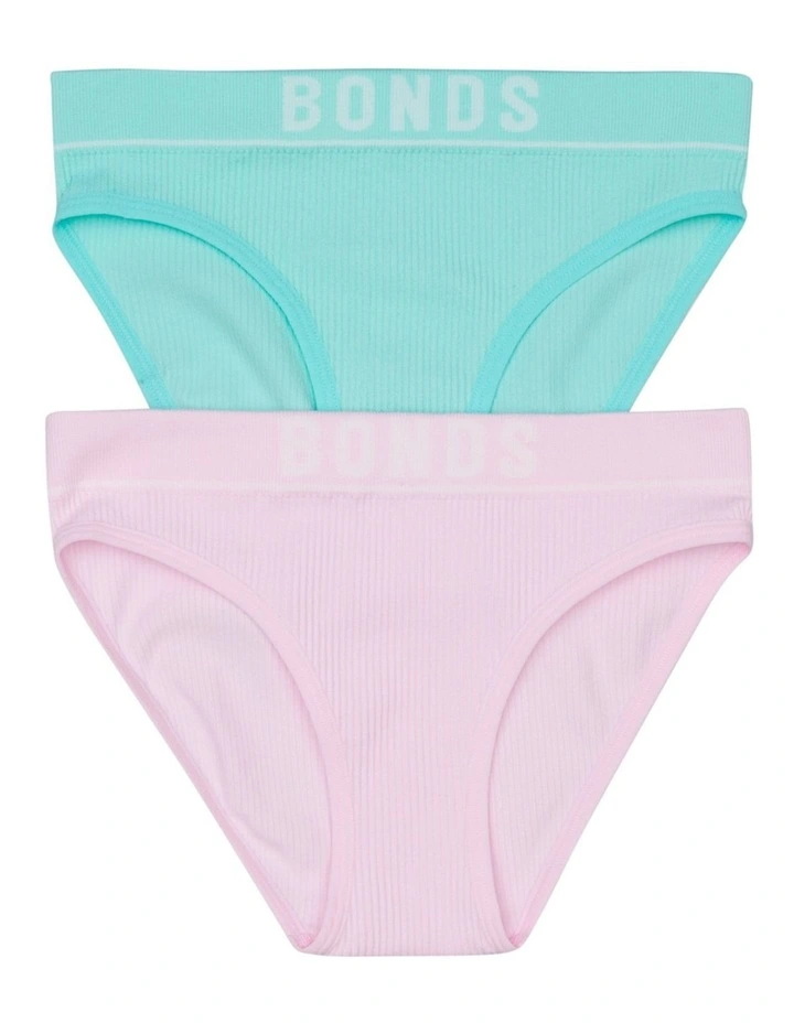 Girls Retro Rib Bikini 2 Pack in Pack Jti image 4
