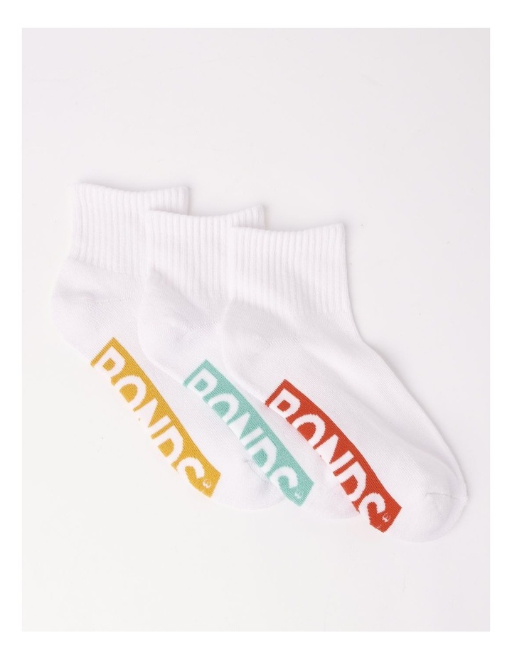 Cushioned Quarter Crew Socks 3 Pack in Multi Assorted