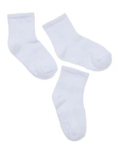 Infants Rib Crew Socks 3 Pack in White
