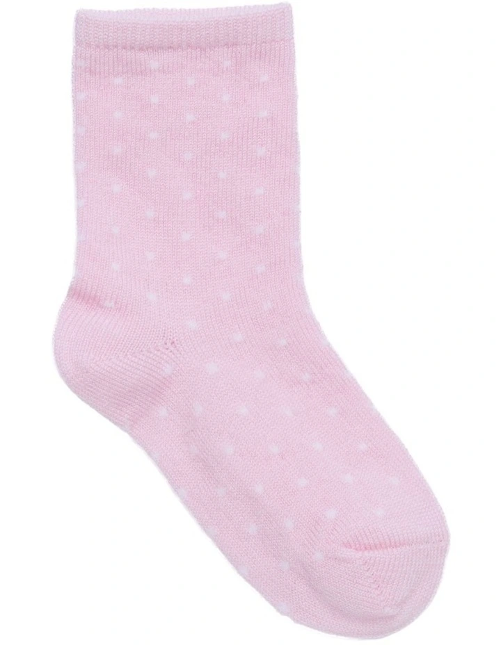 Merino Wool Crew Socks in Pink image 1