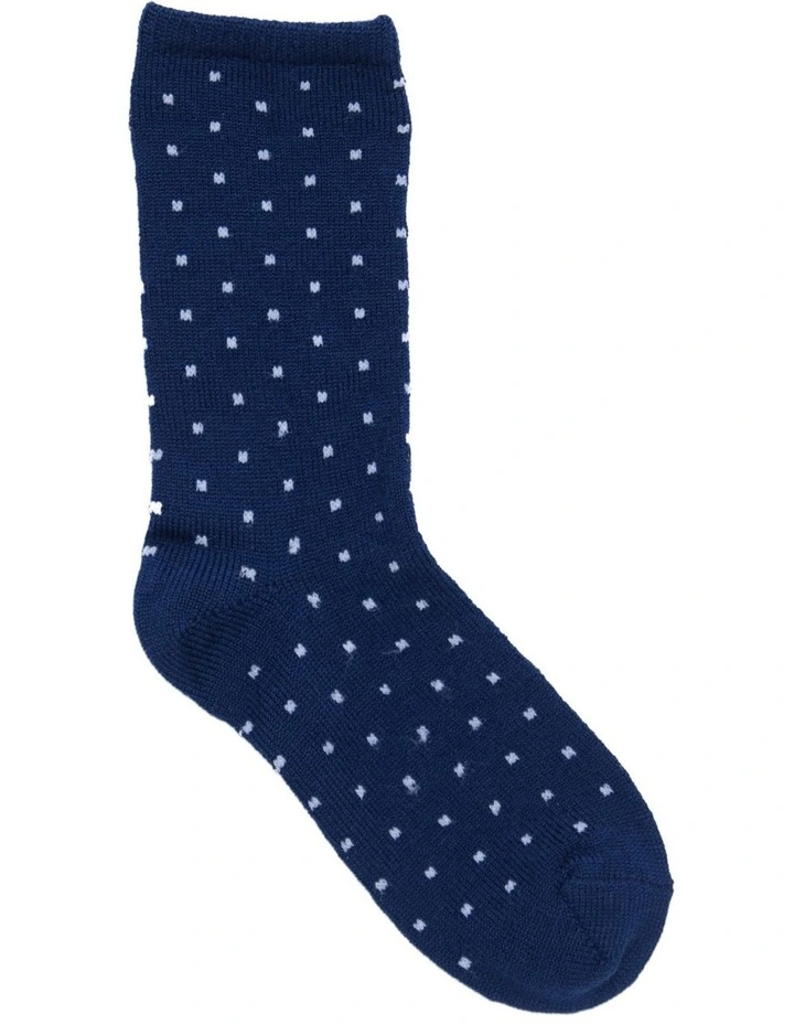 Merino Wool Crew Socks in Navy image 1