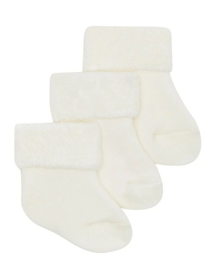 Newbies Wondersock 3 Pack in Marscapone image 1