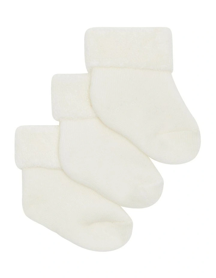 Newbies Wondersock 3 Pack in Marscapone image 2