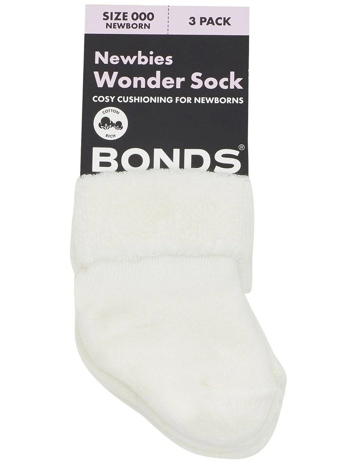 Newbies Wondersock 3 Pack in Marscapone image 3