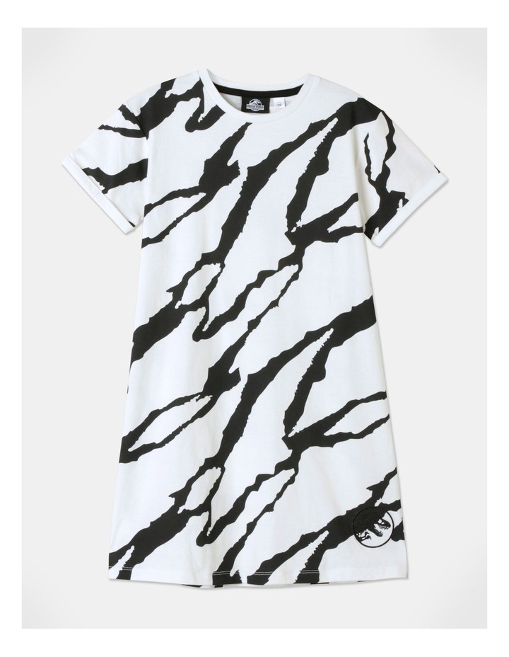 Short Sleeve Print Dress in