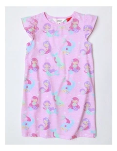 Mermaid Magic Knit Nightie in Light Pink