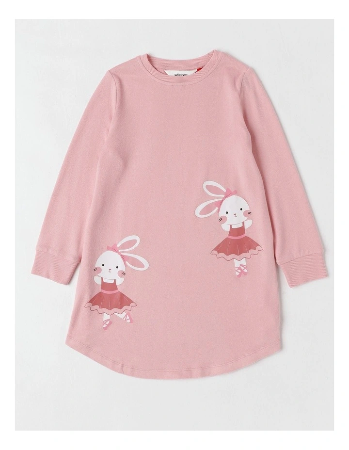 Cosy Knit Bunny Nightie in Dusty Pink image 1