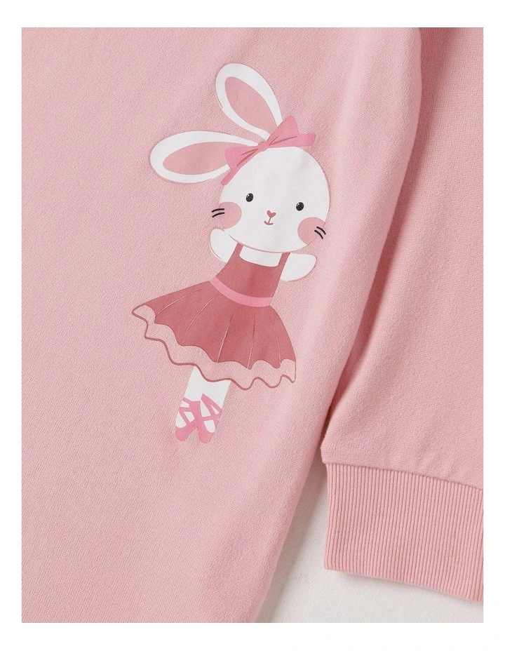 Cosy Knit Bunny Nightie in Dusty Pink image 2