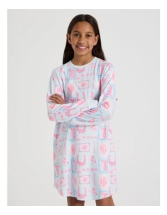 Cosy Knit Western Nightie in Pale Blue