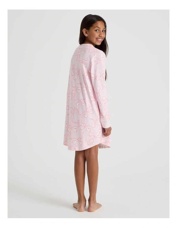 Cosy Knit Bows Nightie in Pale Pink image 5