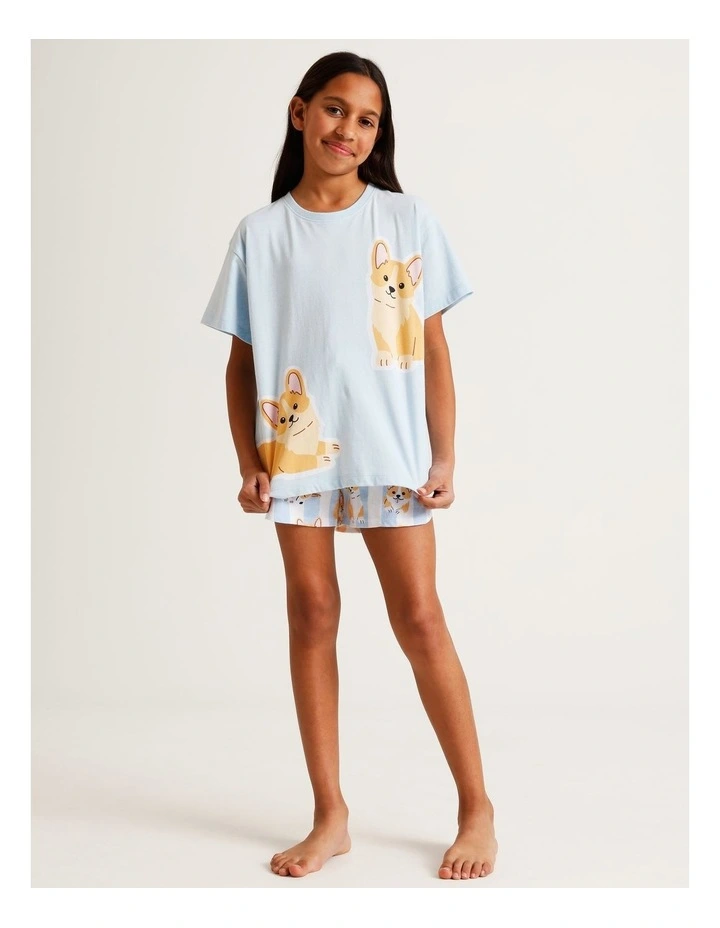 Corgi Pyjama Set in Light Blue image 2