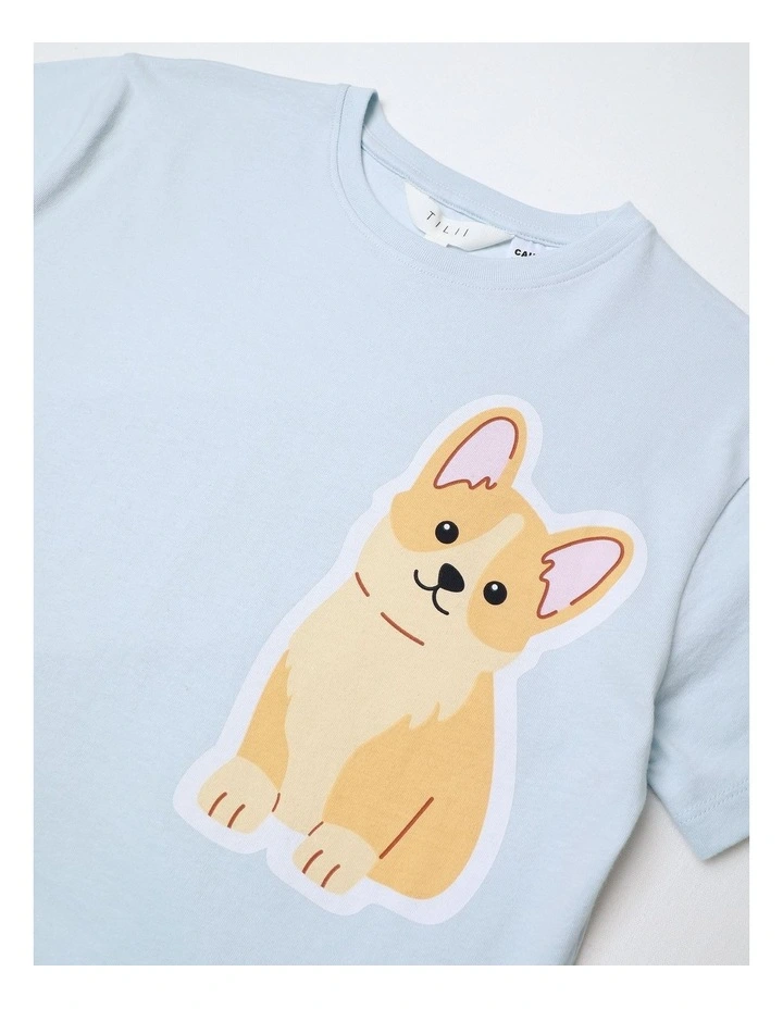 Corgi Pyjama Set in Light Blue image 2